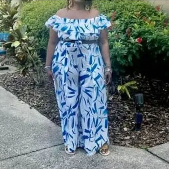 Elegant Boho plus size wide leg Two-piece pant Set sz 4X - Picture 4 of 6